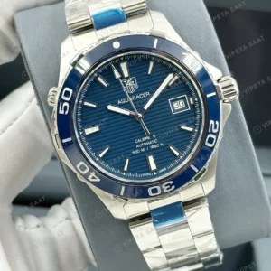 TAG Heuer Aquaracer Mavi Kadran Çelik Parlak Super Clone ETA Saat detay 7