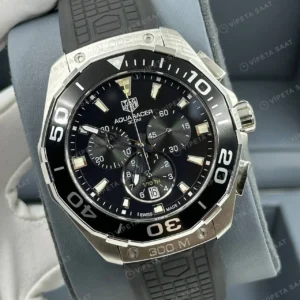 TAG Heuer Aquaracer Siyah Kadran Kauçuk Dalış Super Clone ETA Saat detay 6