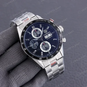 TAG Heuer Carrera Calibre 16 Siyah Kadran Celik Kordon Super Clone Eta Eta Saat yan görünüm