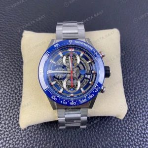 TAG Heuer Carrera Mavi Kadran Iskelet Celik Kordon Super Clone Eta Eta Saat detay 7