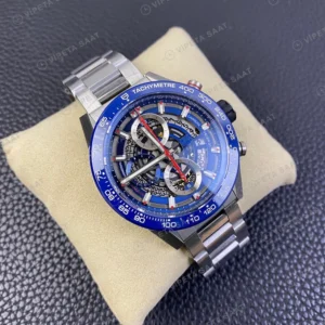 TAG Heuer Carrera Mavi Kadran Iskelet Celik Kordon Super Clone Eta Eta Saat detay 8