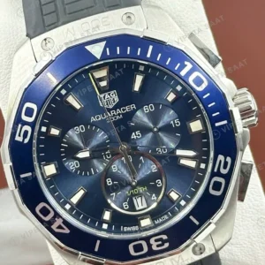 TAG Heuer Formula 1 Mavi Kronograf Gri Kauçuk Super Clone ETA Saat detay 6