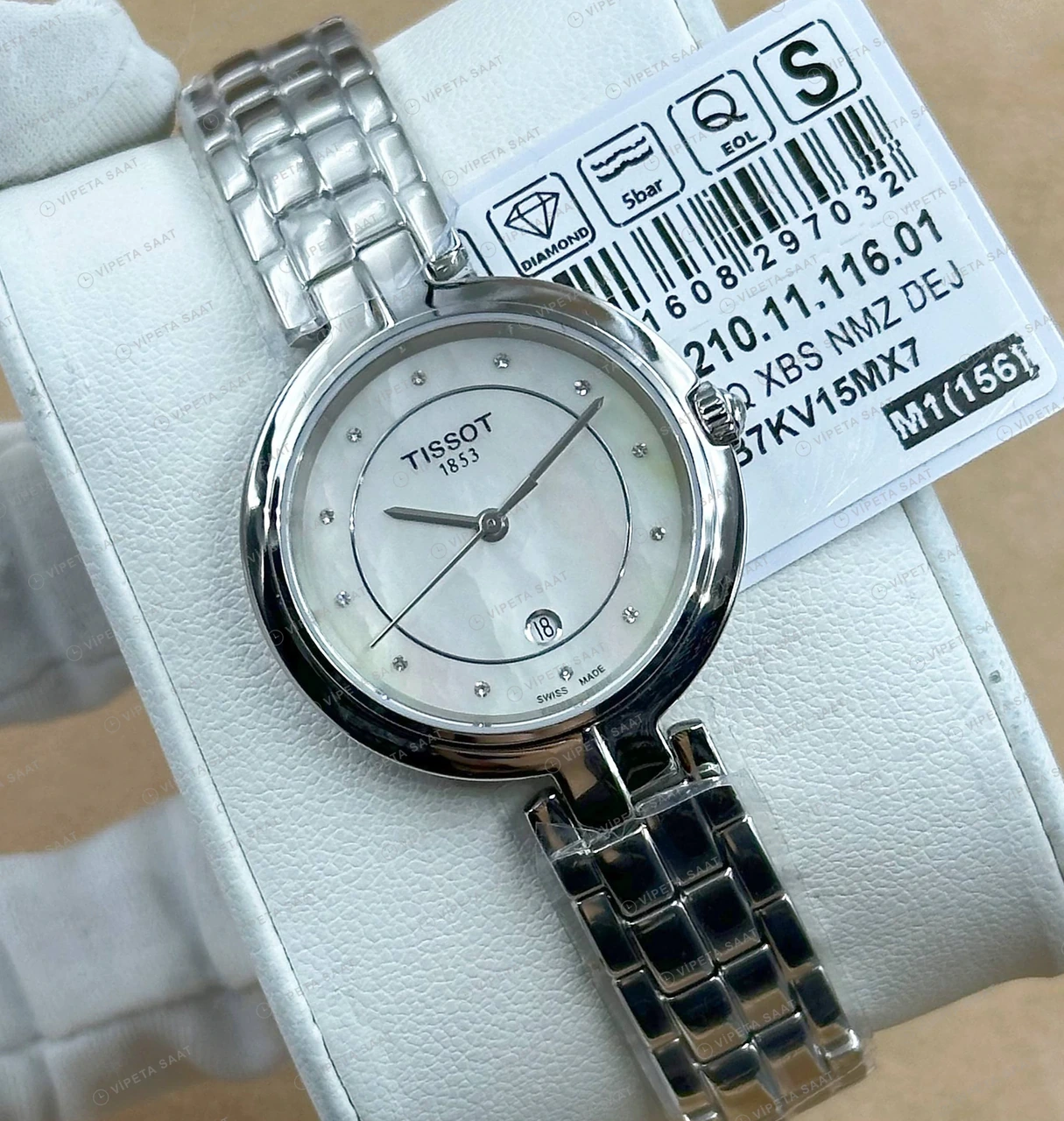 Tissot Carson Gümüş Kadran Çelik Lady Super Clone ETA Saat detay 4
