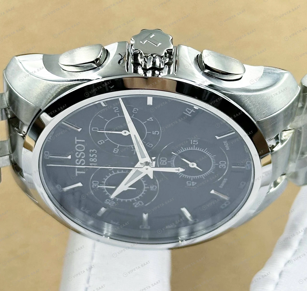 Tissot Chemin des Tourelles Siyah Ay Evreli Çelik Super Clone ETA Saat detay 3