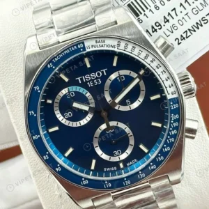 Tissot Chrono XL Mavi Kronograf Çelik Super Clone ETA Saat karşıdan görünüm