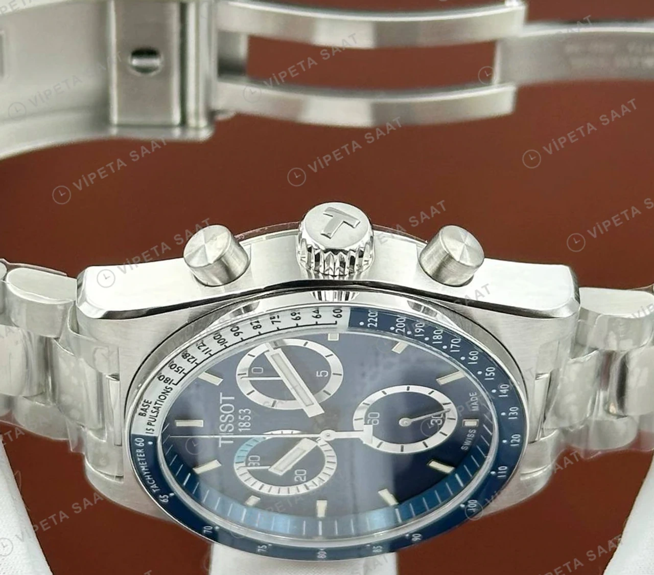 Tissot Chrono XL Mavi Kronograf Çelik Super Clone ETA Saat detay 4