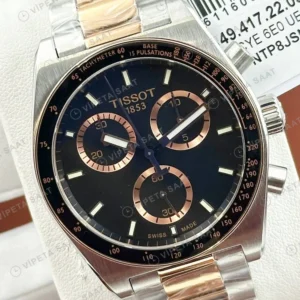 Tissot Chrono XL Rose Siyah Kronograf Çift Renk Super Clone ETA Saat karşıdan görünüm