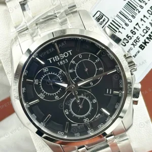 Tissot Chrono XL Siyah Kronograf Çelik Bileklik Super Clone ETA Saat detay 6
