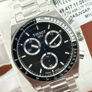 Tissot Chrono XL Siyah Kronograf Çelik Saf Super Clone ETA Saat karşıdan görünüm