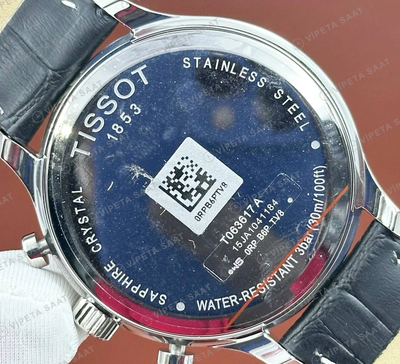 Tissot Chrono XL Siyah Kronograf Deri Super Clone ETA Saat detay 5