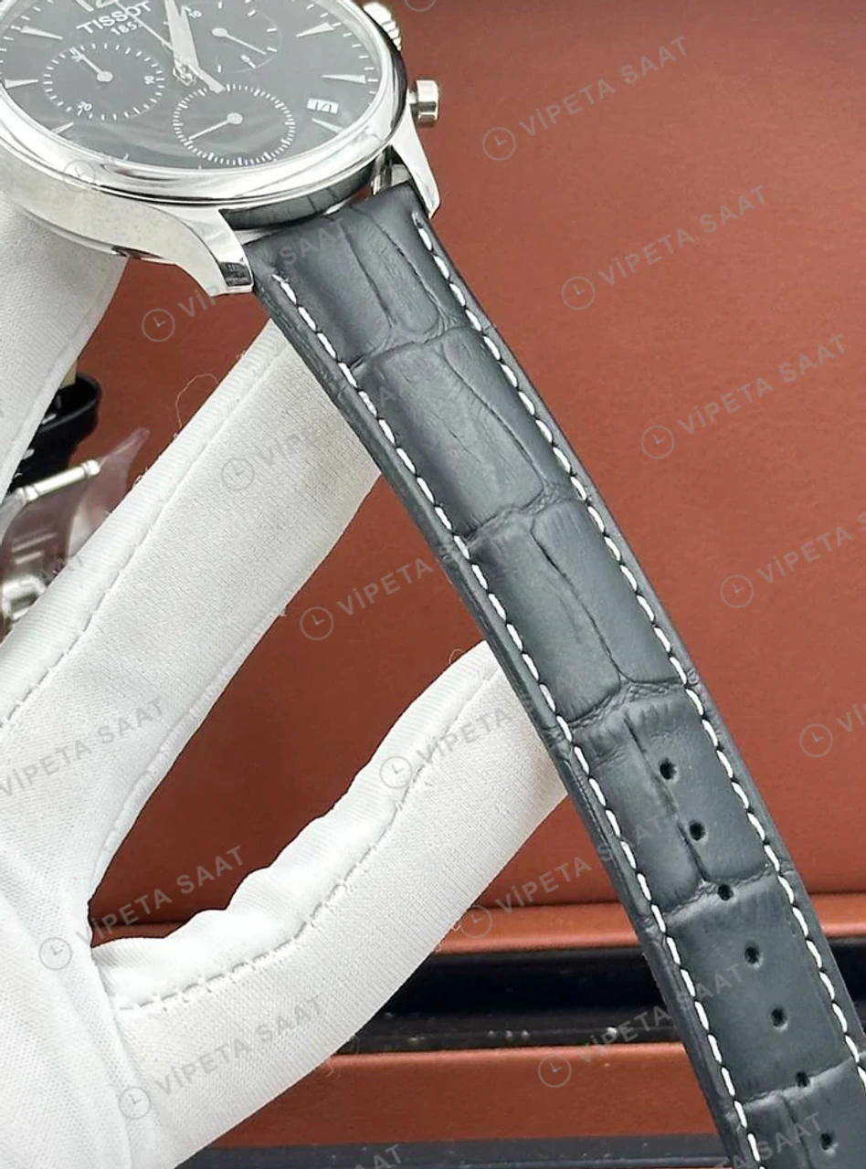Tissot Chrono XL Siyah Kronograf Deri Super Clone ETA Saat detay 6