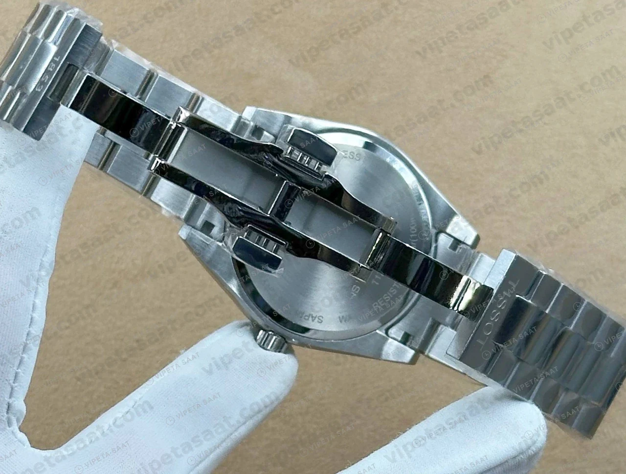 Tissot Gentleman Beyaz Kadran Çelik Super Clone ETA Saat detay 6