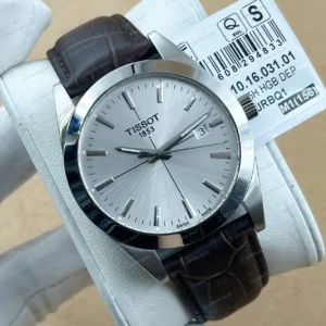 Tissot Gentleman Beyaz Kadran Siyah Deri Super Clone ETA Saat detay 5