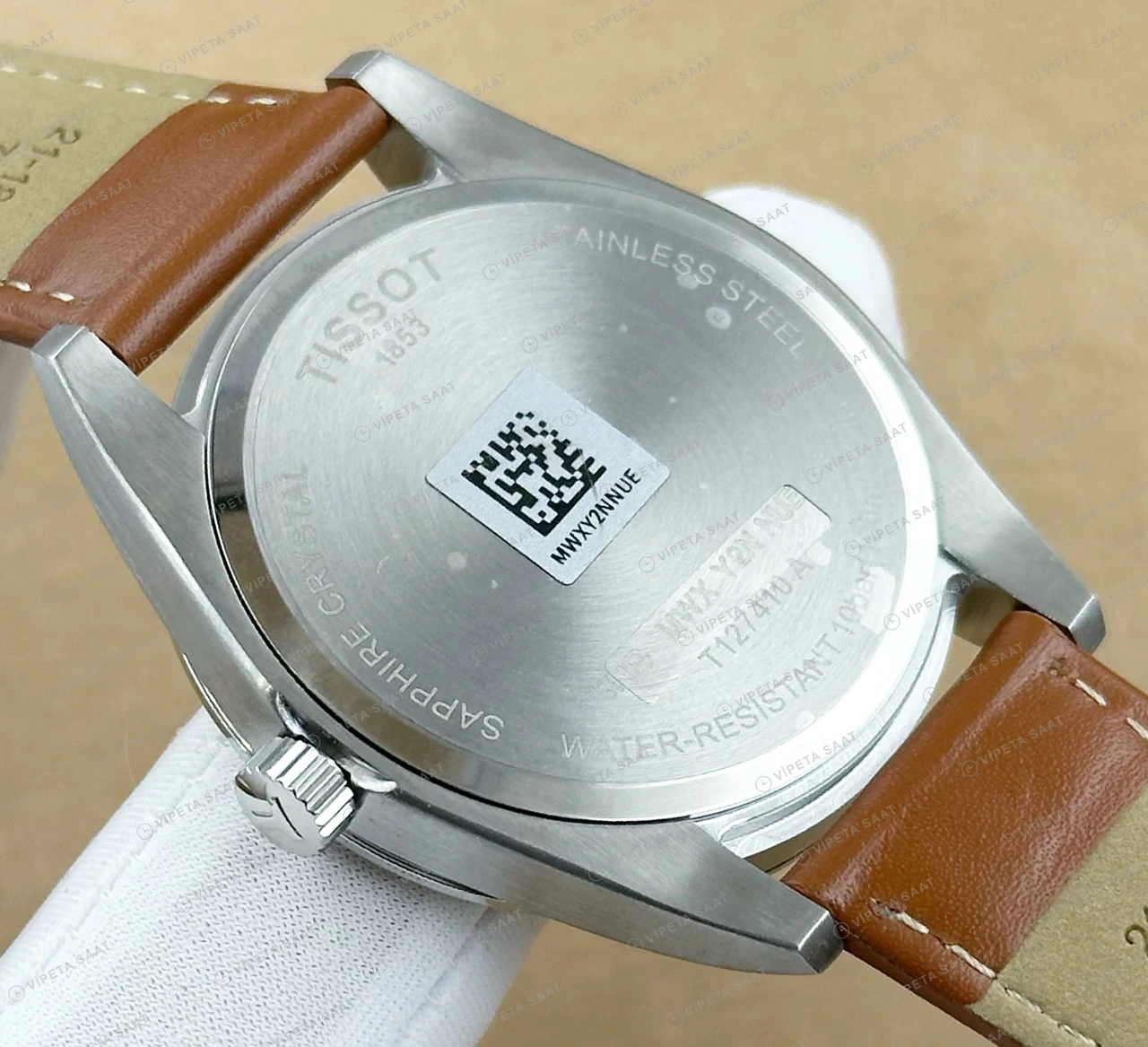 Tissot Gentleman Gümüş Kadran Kahve Deri Super Clone ETA Saat detay 4