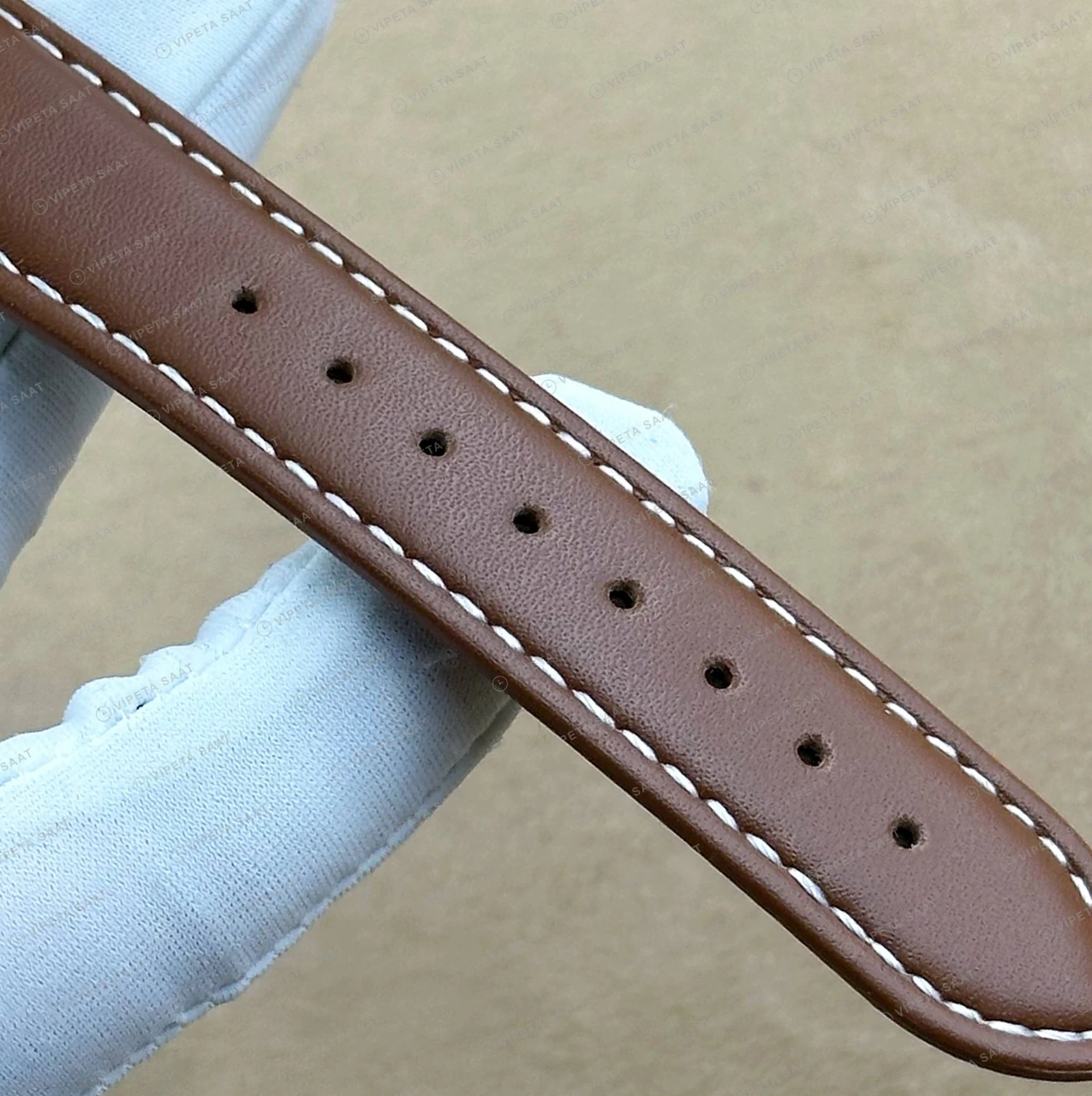 Tissot Gentleman Gümüş Kadran Kahve Deri Super Clone ETA Saat detay 5