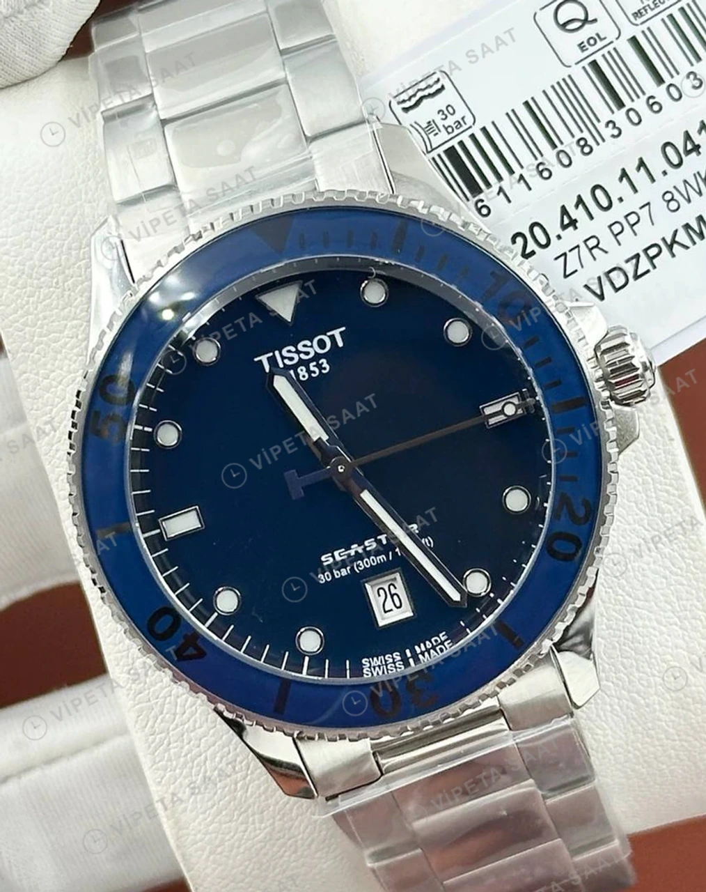 Tissot Gentleman Mavi Kadran Çelik Super Clone ETA Saat detay 3
