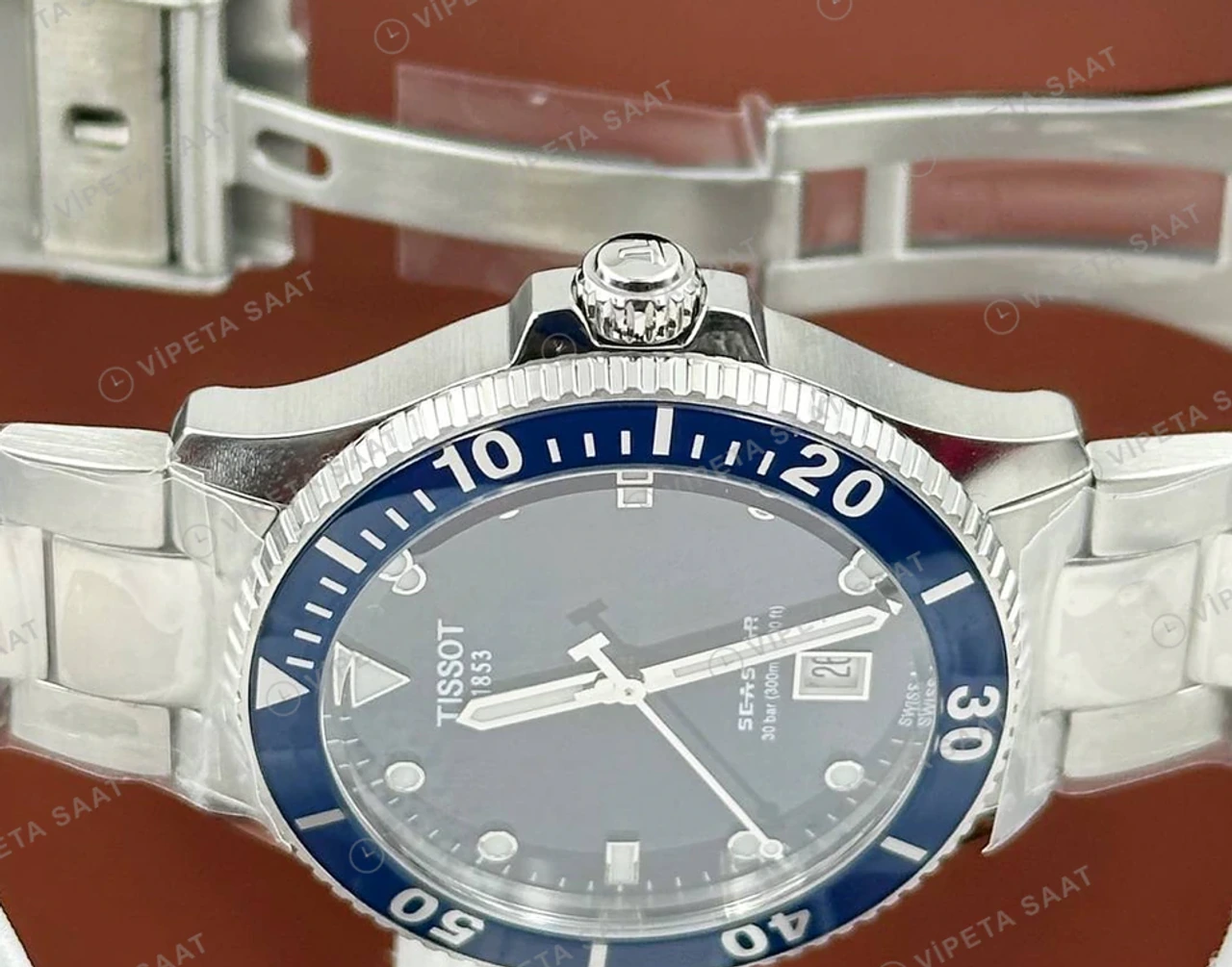Tissot Gentleman Mavi Kadran Çelik Super Clone ETA Saat detay 4
