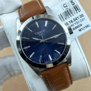 Tissot Gentleman Mavi Kadran Kahve Deri Super Clone ETA Saat detay 4
