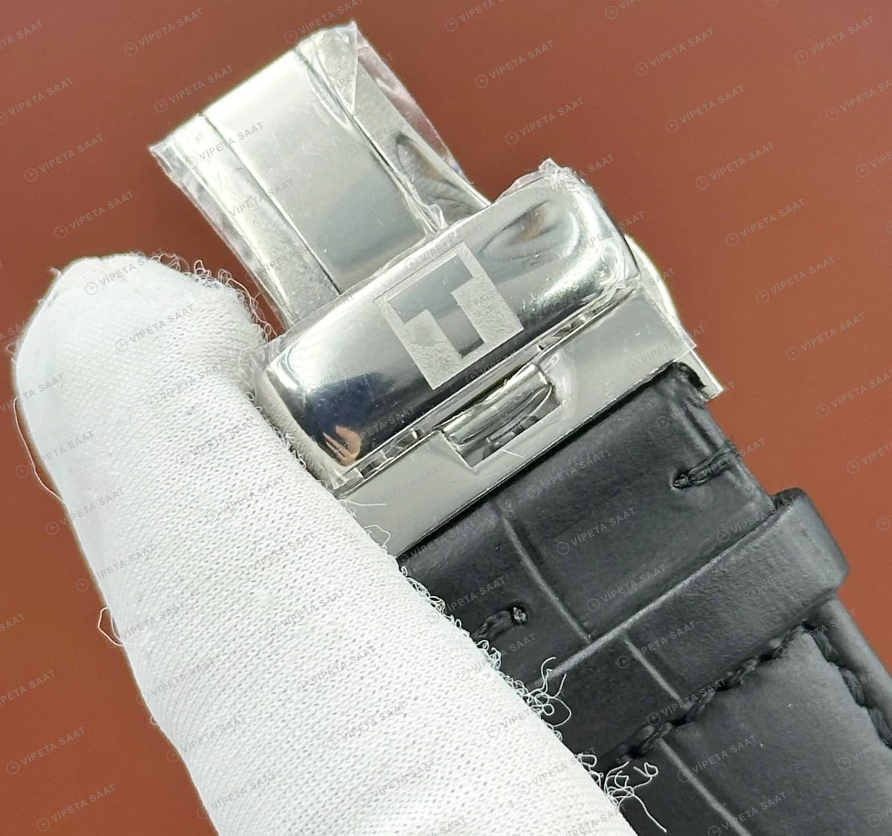 Tissot Gentleman Mavi Kadran Siyah Deri Super Clone ETA Saat detay 5