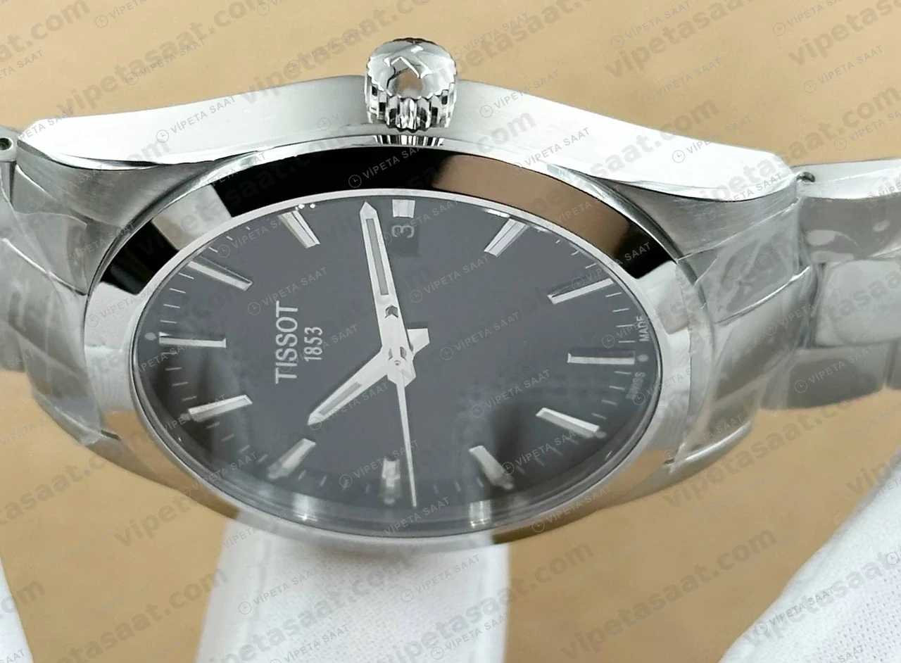Tissot Gentleman Siyah Kadran Çelik Super Clone ETA Saat detay 3