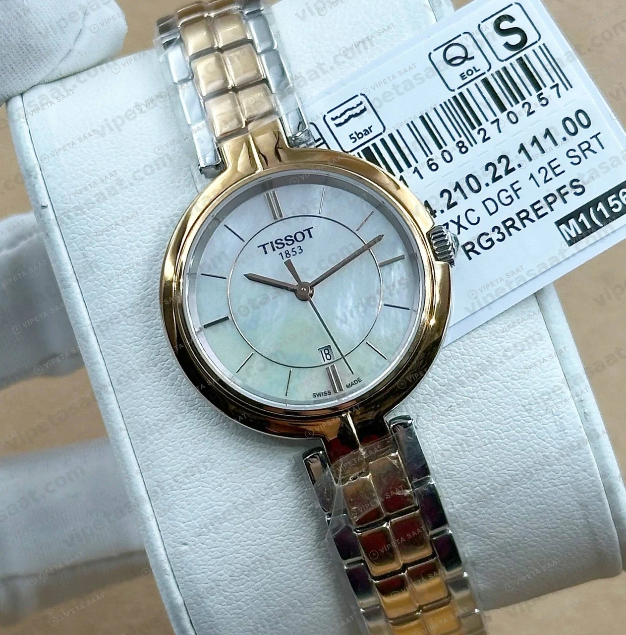 Tissot Lady Beyaz Sedef Altın Cift Renk Eta Saat