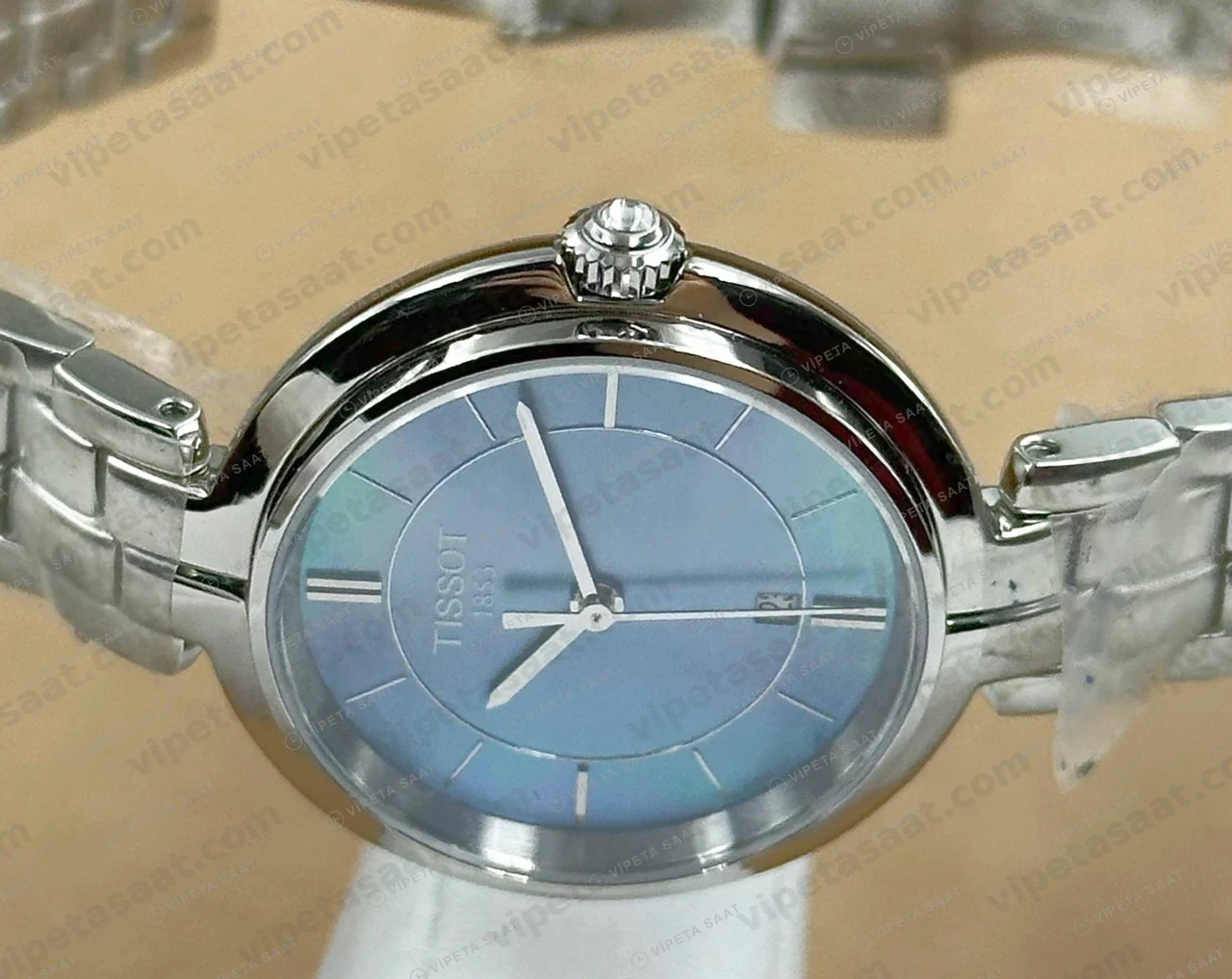 Tissot Lady Mavi Kadran Çelik Yuvarlak Eta Saat kordon detayı