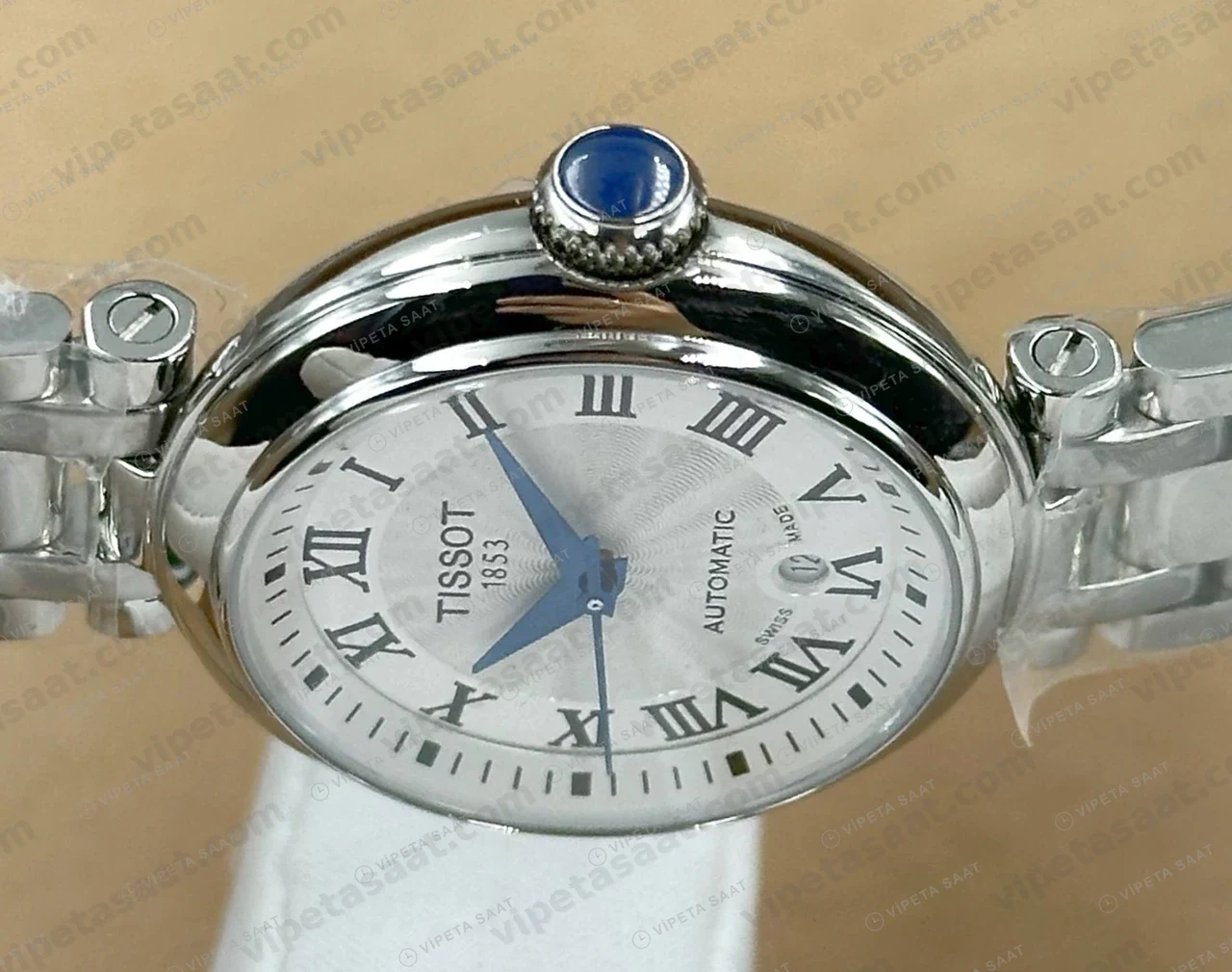 Tissot Pr 100 Beyaz Kronograf Çelik Eta Saat kordon detayı