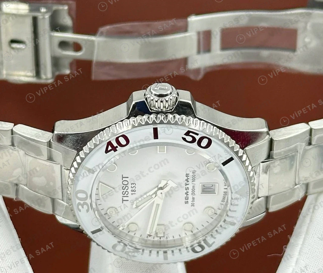 Tissot PRC 200 Beyaz Kronograf Çelik Eta Saat kordon detayı