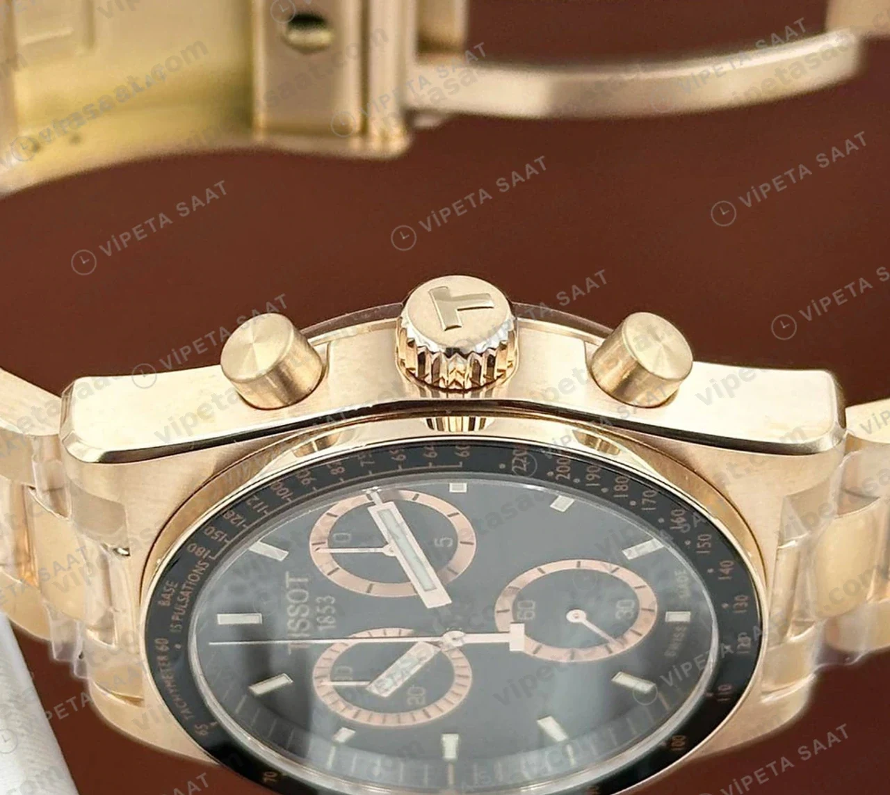 Tissot PRC 200 Rose Siyah Kronograf Çelik Eta Saat yan profil