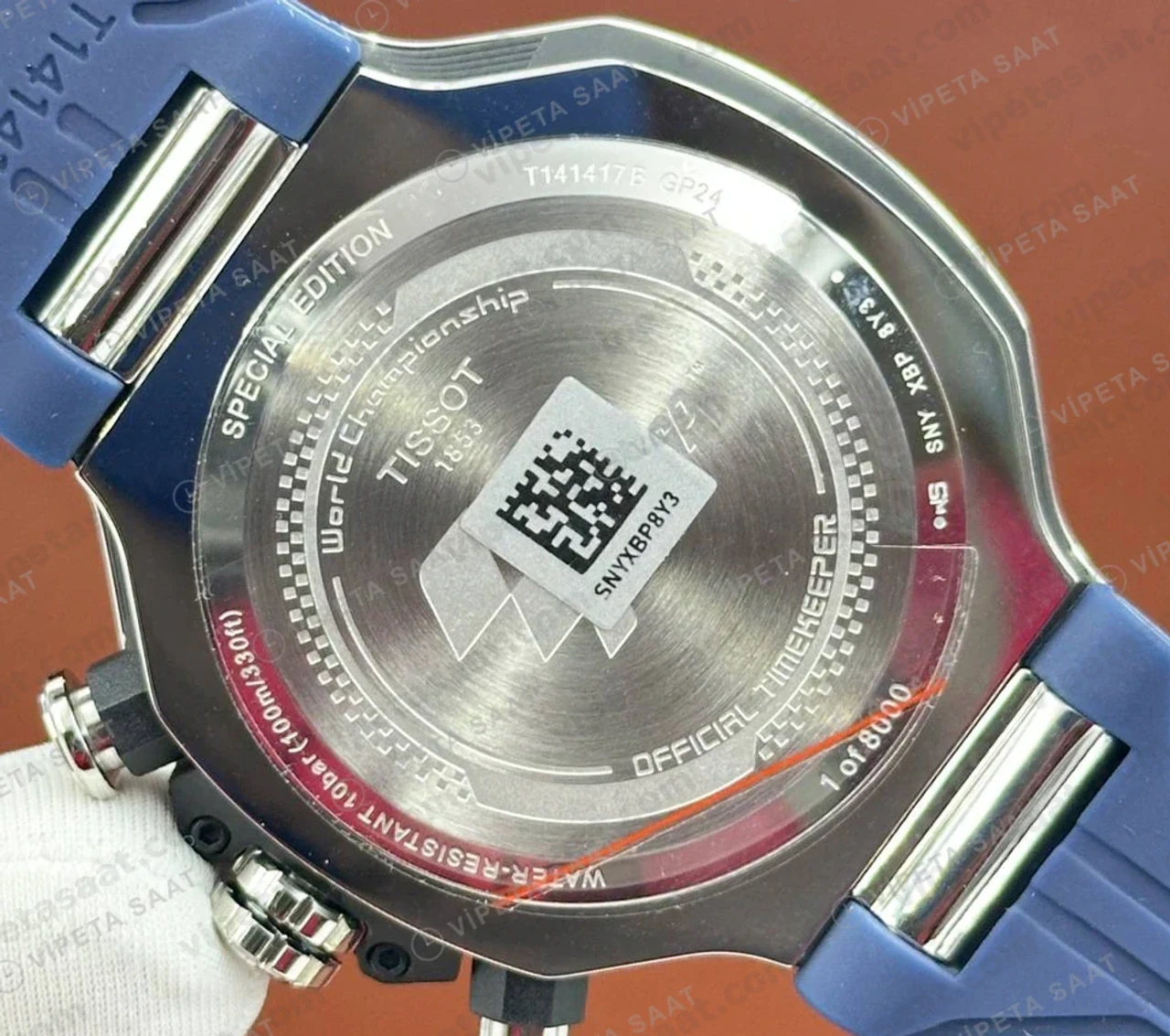 Tissot PRS 516 Mavi Kronograf Kauçuk Pilot Eta Saat kordon detayı
