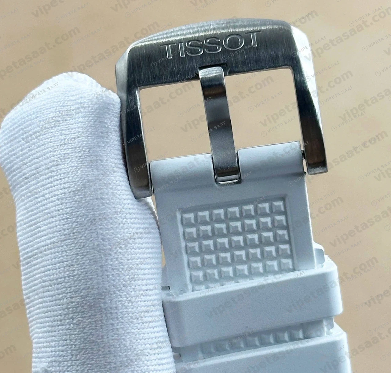 Tissot PRX Beyaz Kadran Kauçuk Eta Saat kadran detayı