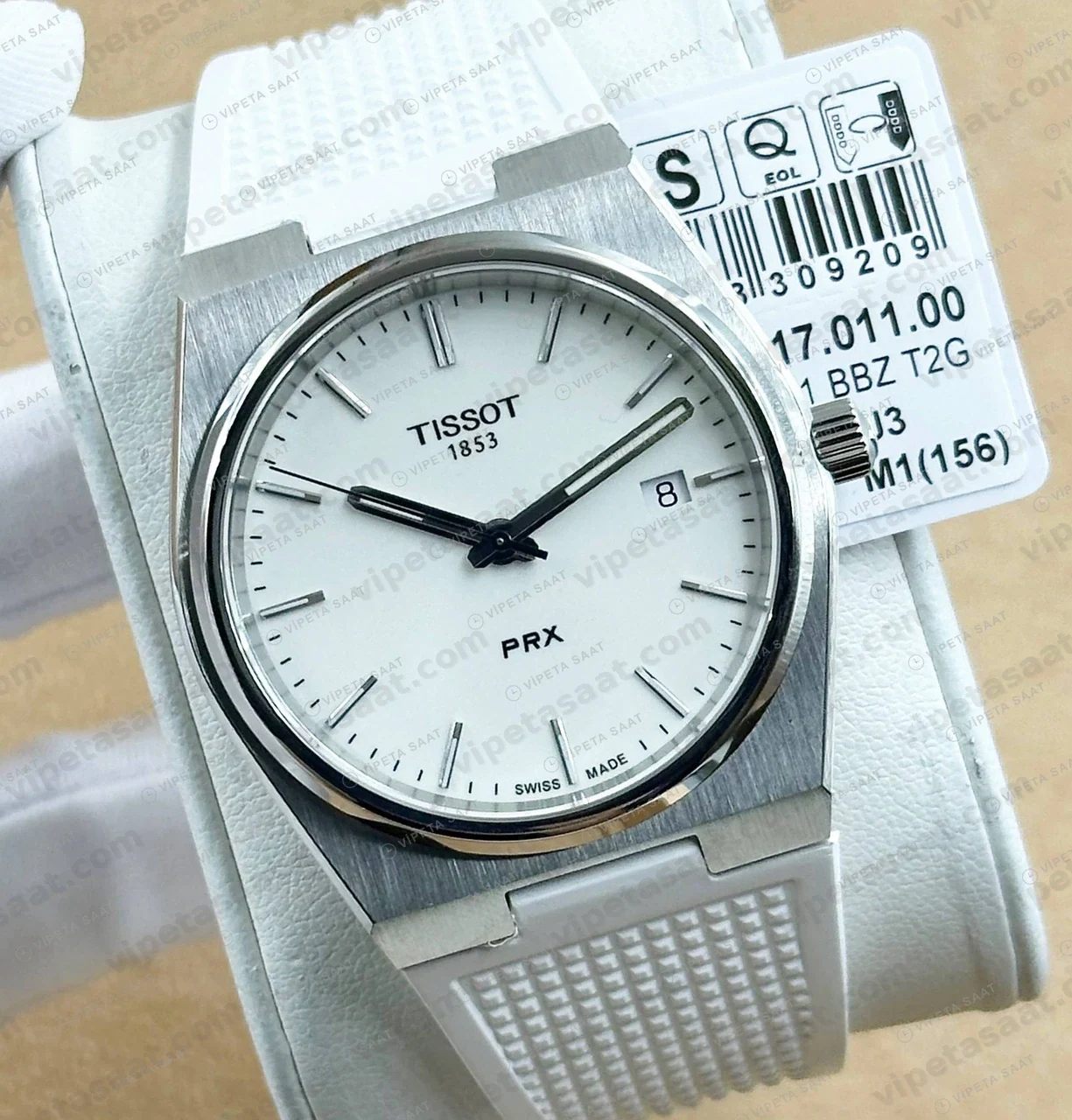 Tissot PRX Beyaz Kadran Kauçuk Eta Saat