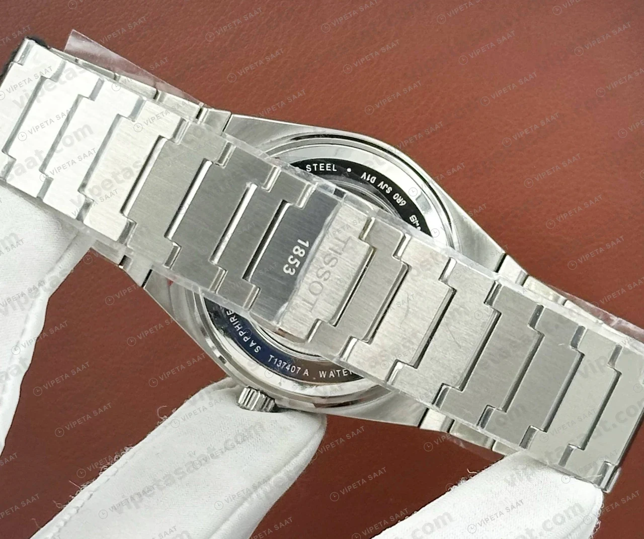 Tissot PRX Beyaz Rose Cift Renk Kadran Eta Saat detay görünüm