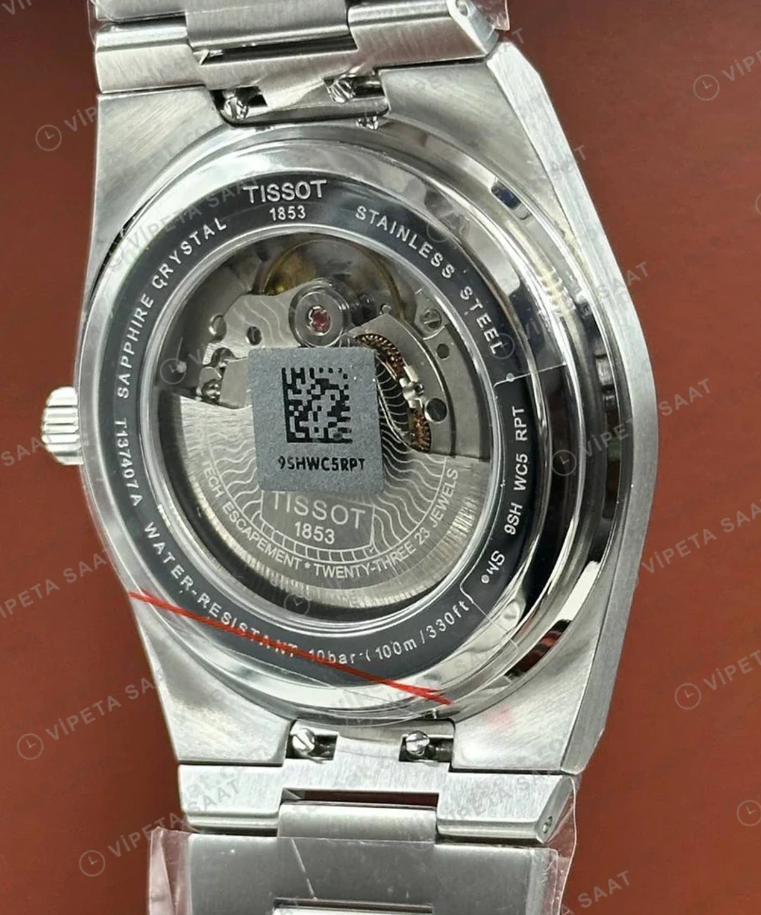 Tissot PRX Buz Mavisi Kronograf Çelik Eta Saat kadran detayı