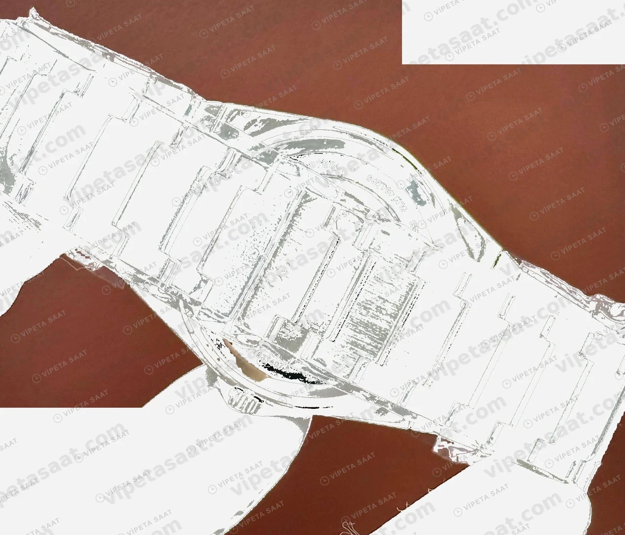 Tissot PRX Gümüş Altın Fluted Bezel Eta Saat detay görünüm