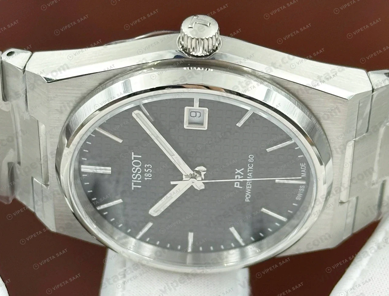 Tissot PRX Mavi Kadran Çelik Lacivert Eta Saat kadran detayı