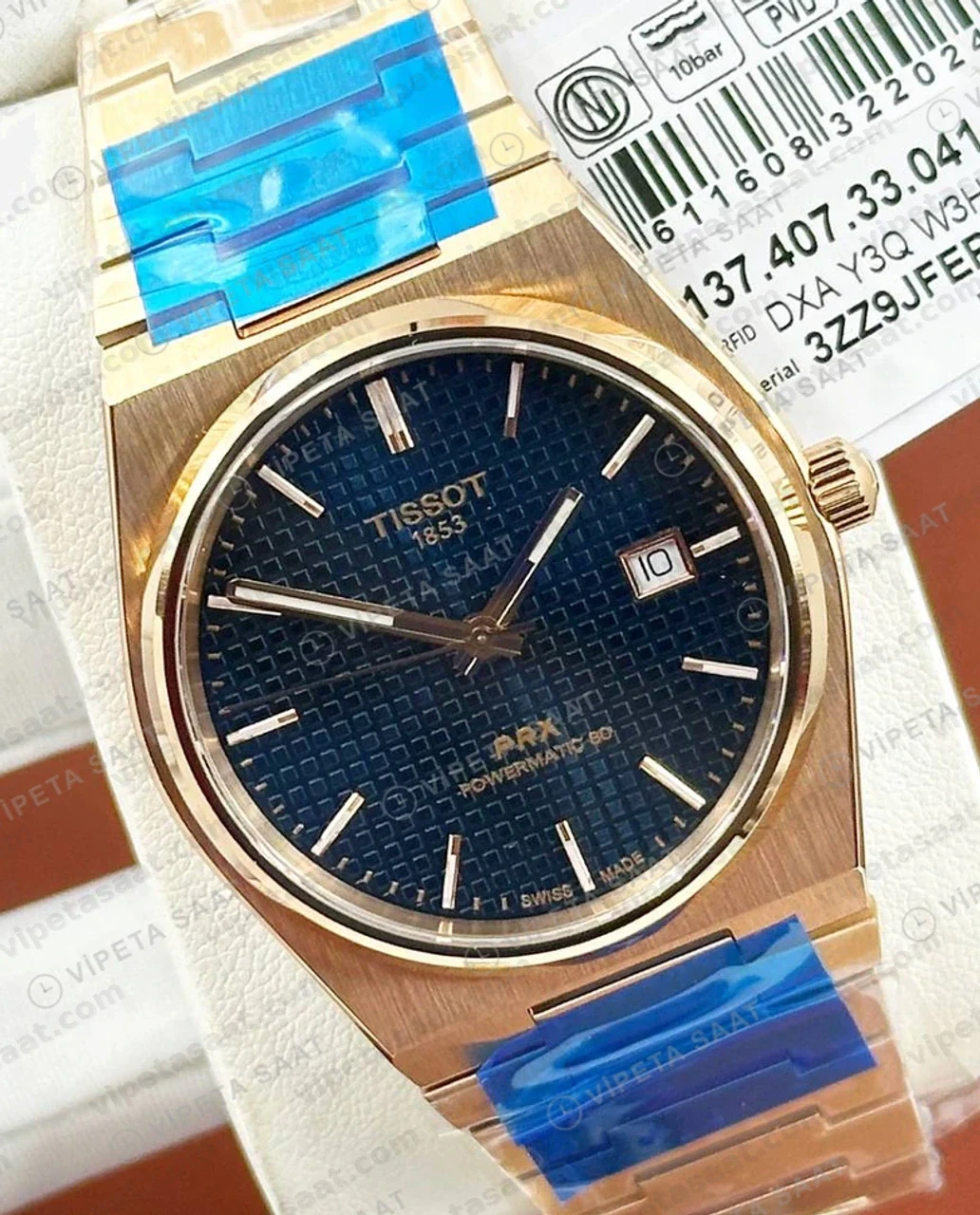 Tissot PRX Rose Gold Mavi Kronograf Çelik Eta Saat