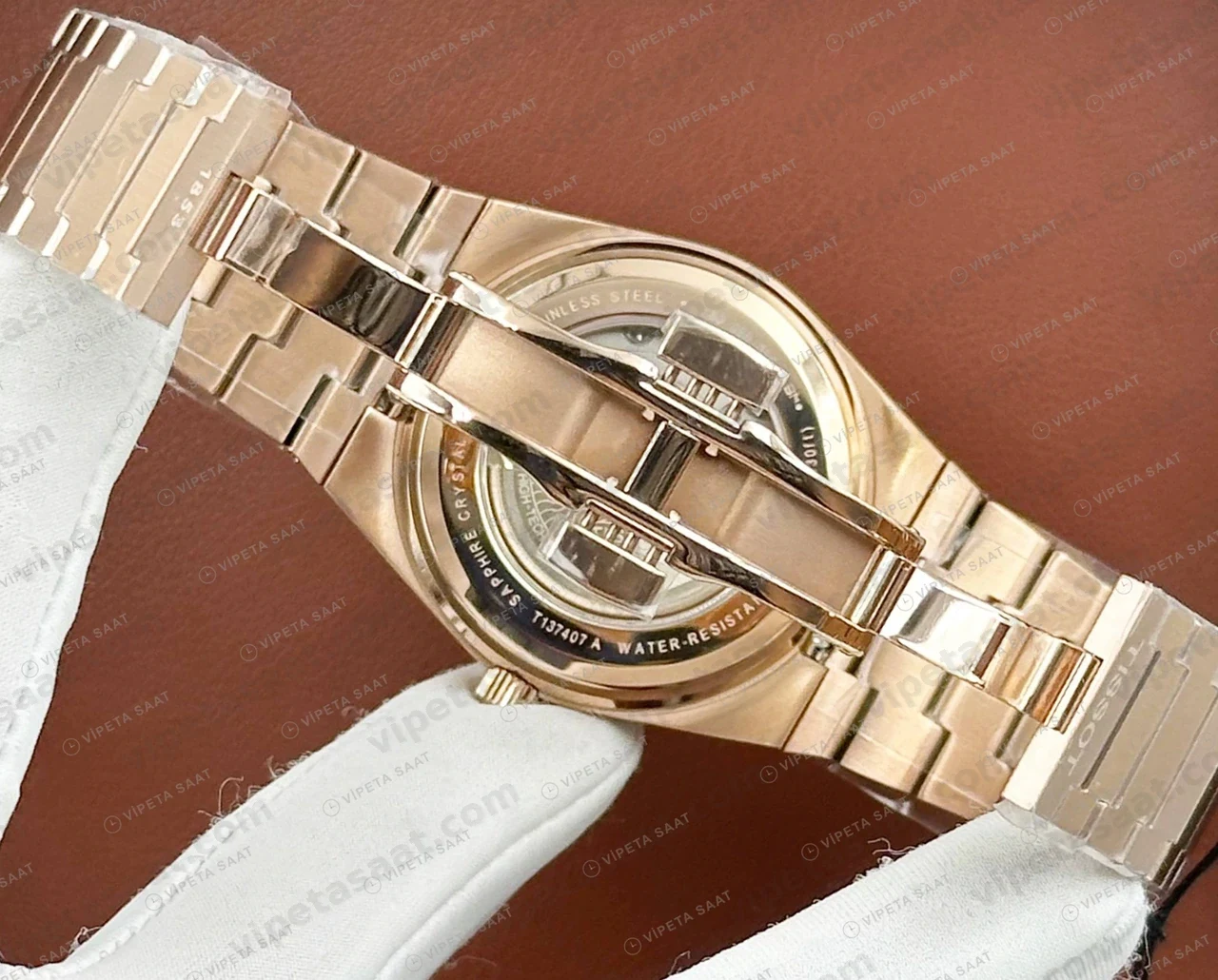 Tissot PRX Rose Mavi Cift Renk Kadran Eta Saat profil