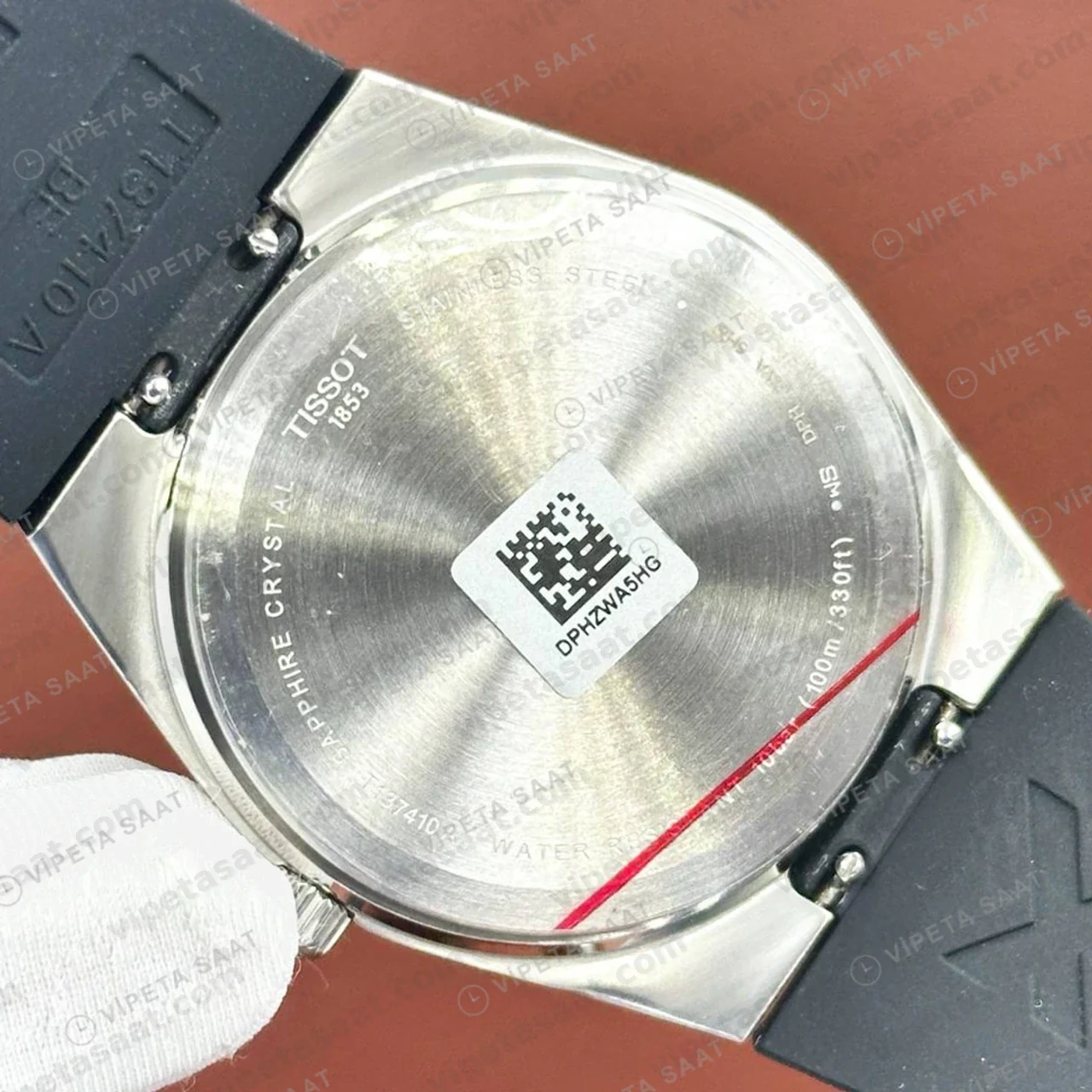 Tissot PRX Siyah Kadran Kauçuk Gunduz Eta Saat detay görünüm