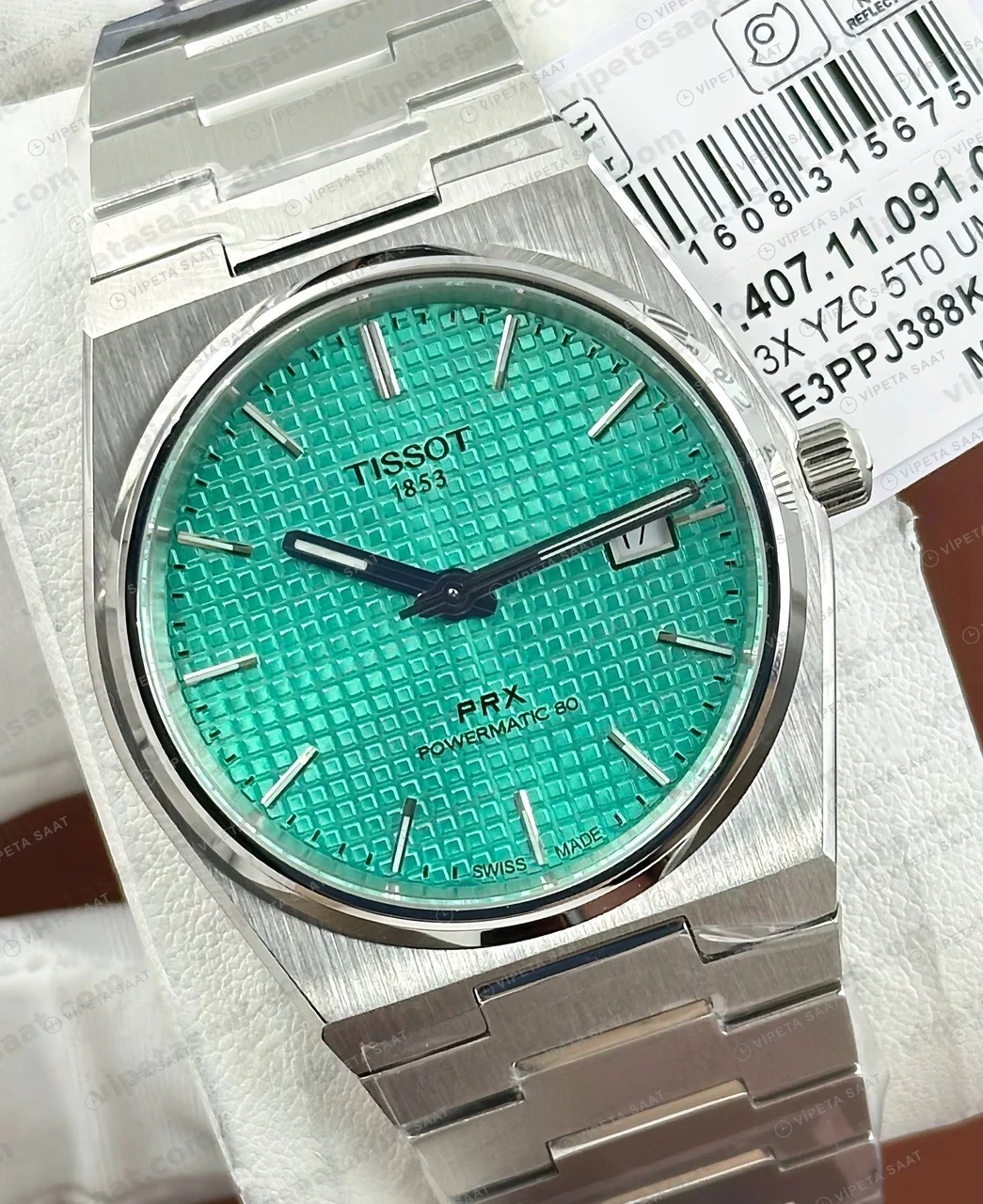 Tissot PRX Turkuaz Kadran Çelik Eta Saat