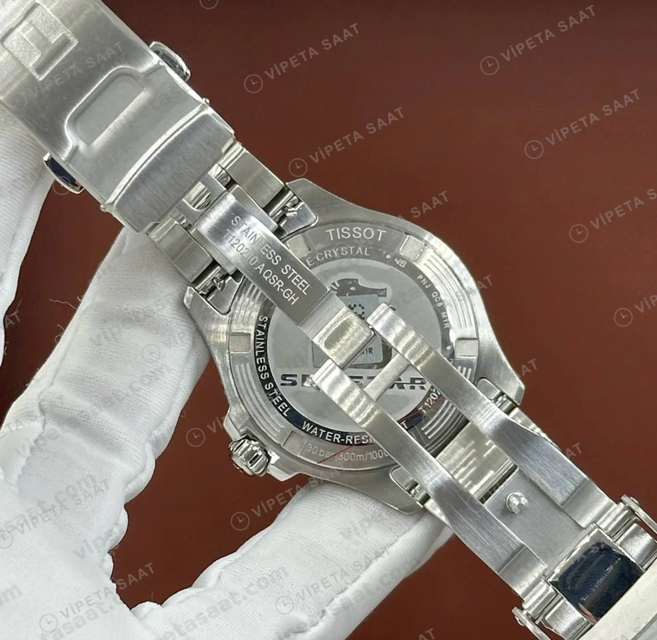 Tissot Seastar Beyaz Kadran Çelik Dalis Eta Saat kordon detayı