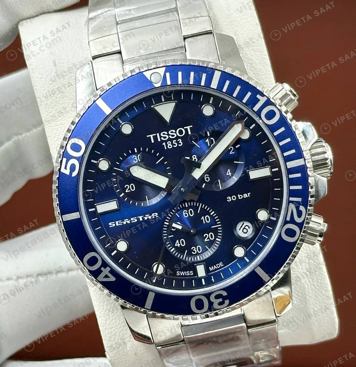 Tissot Seastar Mavi Kadran Çelik Dalis Bileklik Eta Saat