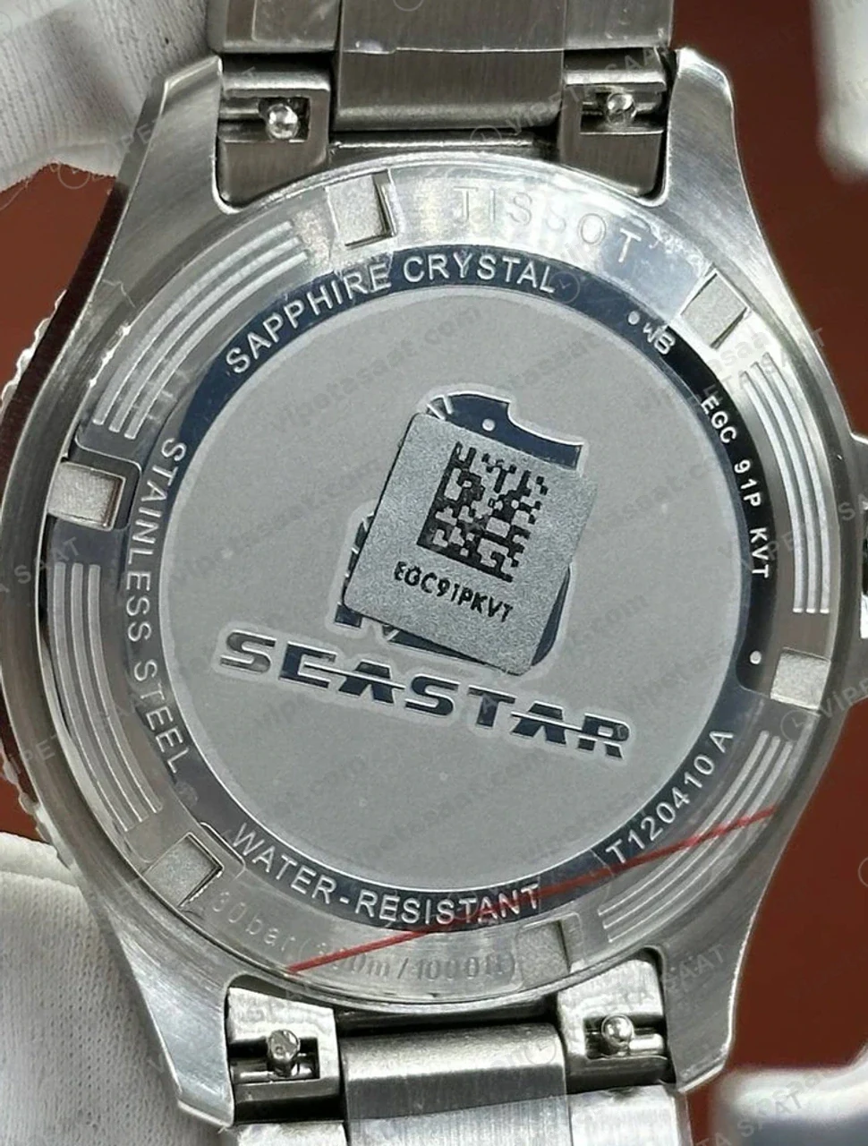 Tissot Seastar Mavi Kadran Çelik Dalis Eta Saat kadran detayı