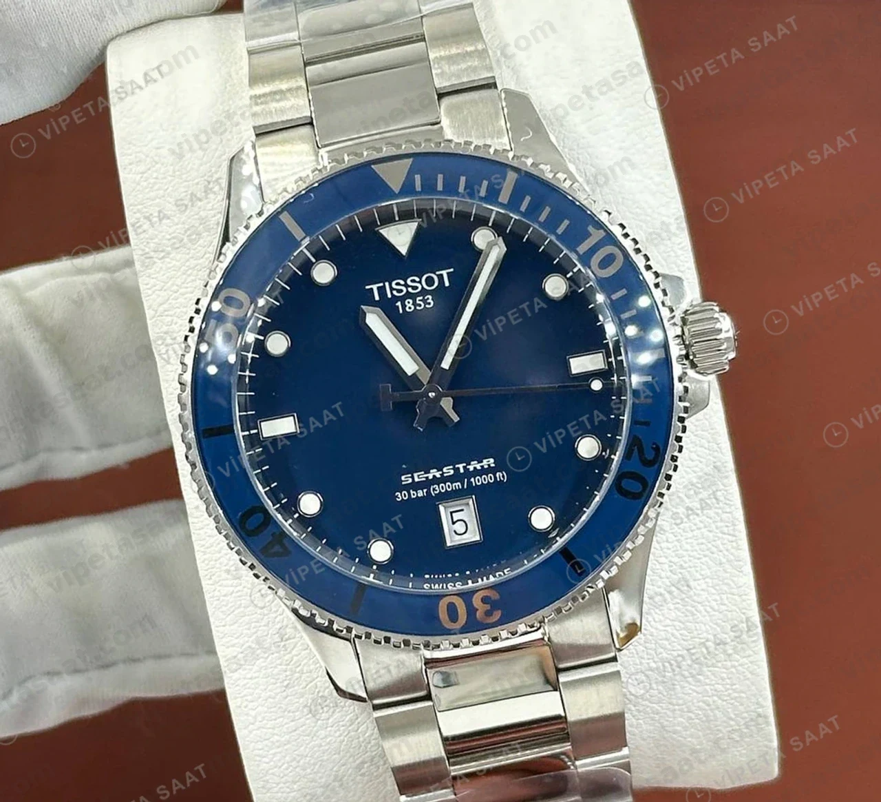 Tissot Seastar Mavi Kadran Çelik Dalis Eta Saat