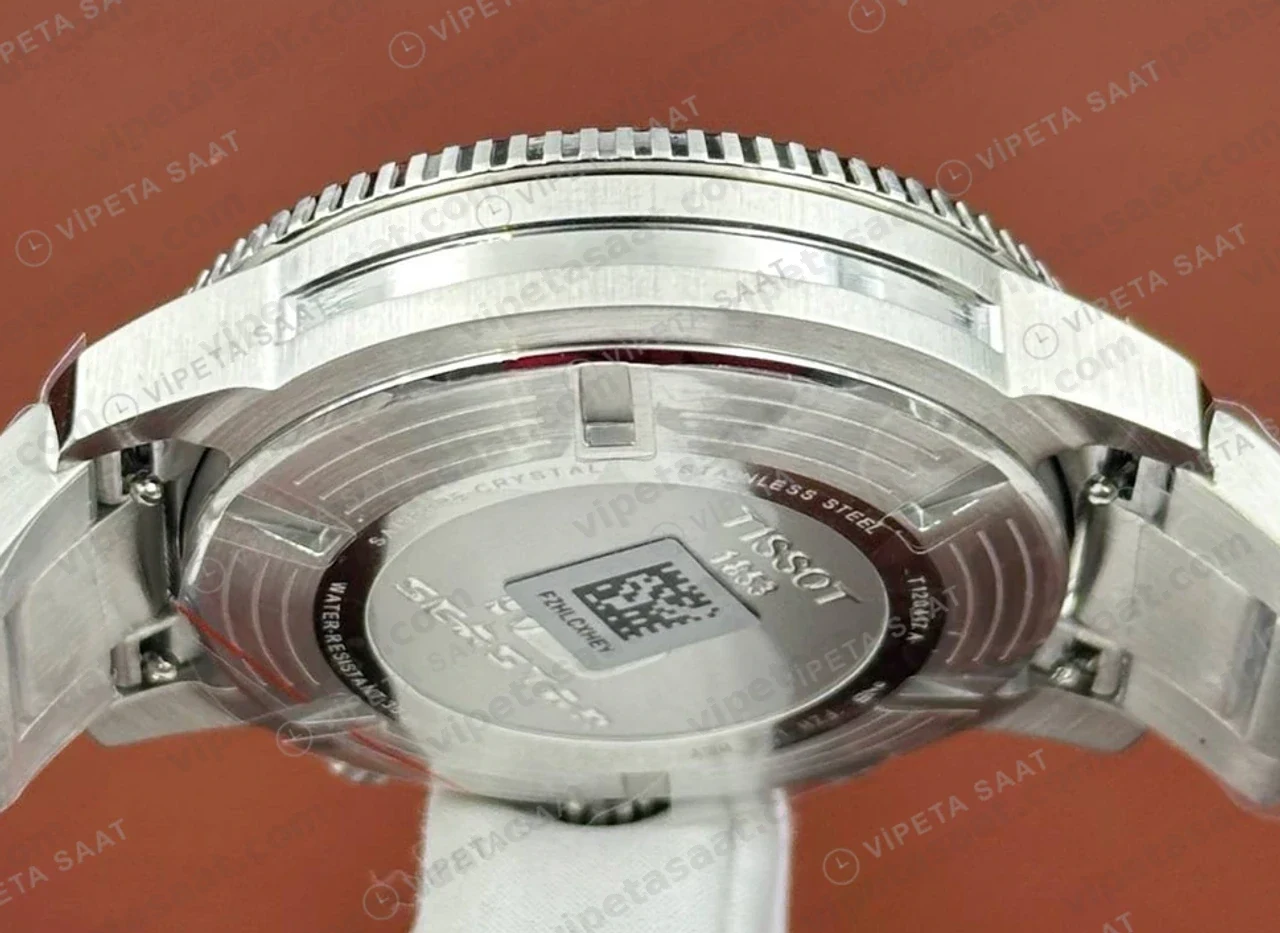 Tissot Seastar Mavi Kronograf Çelik Bileklik TIS0085 Saat Eta Saat kadran detayı