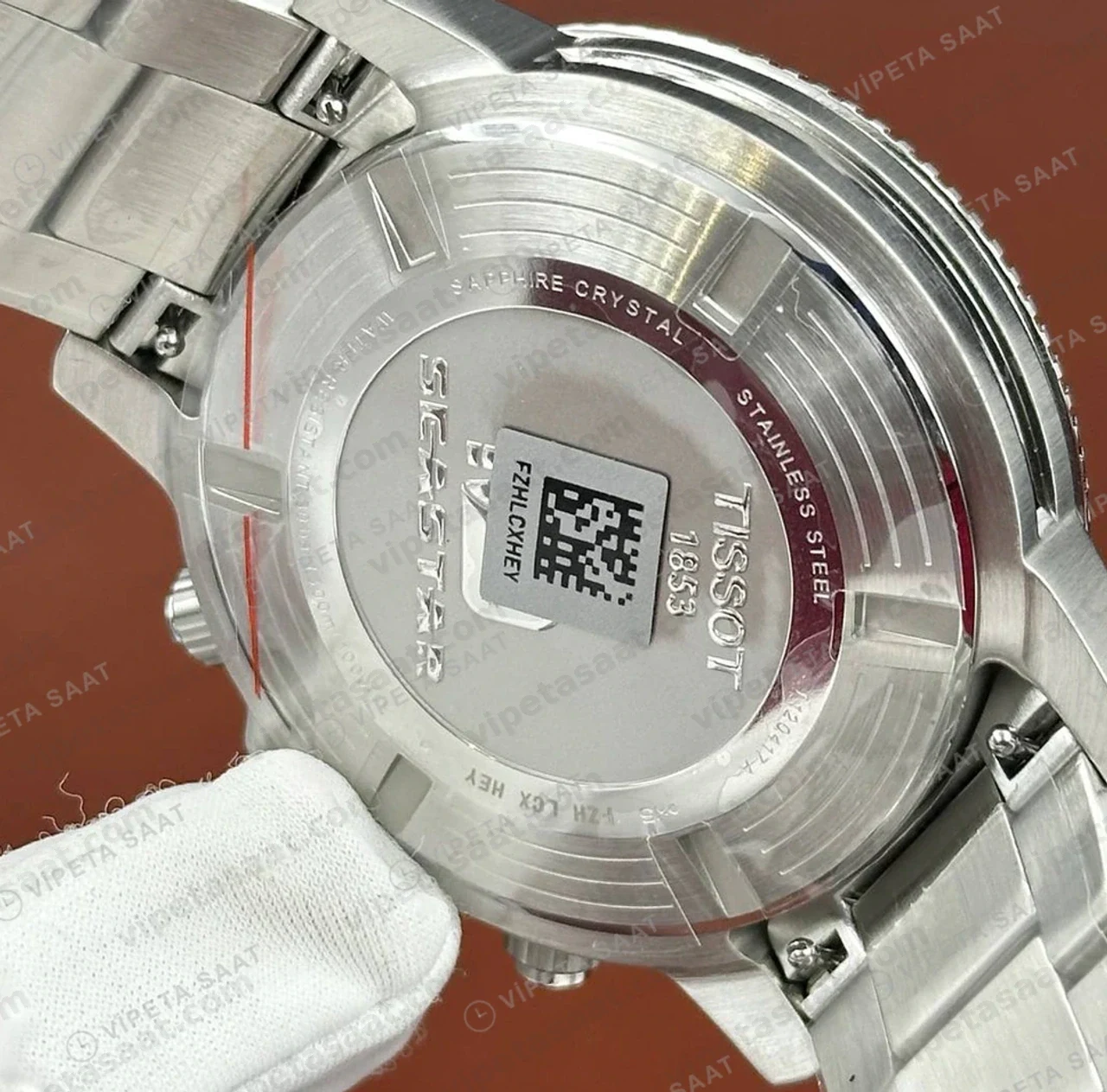 Tissot Seastar Mavi Kronograf Çelik Bileklik TIS0085 Saat Eta Saat kordon detayı