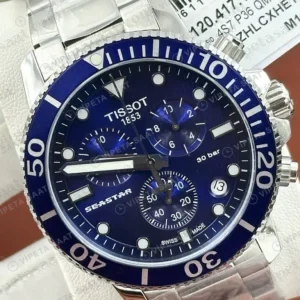 Tissot Seastar Mavi Kronograf Çelik Bileklik TIS0085 Saat Eta Saat
