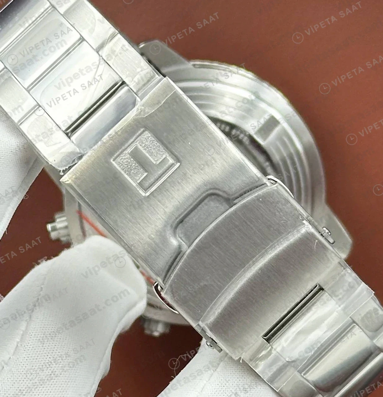 Tissot Seastar Mavi Kronograf Çelik Dalis Bileklik Eta Saat kadran detayı