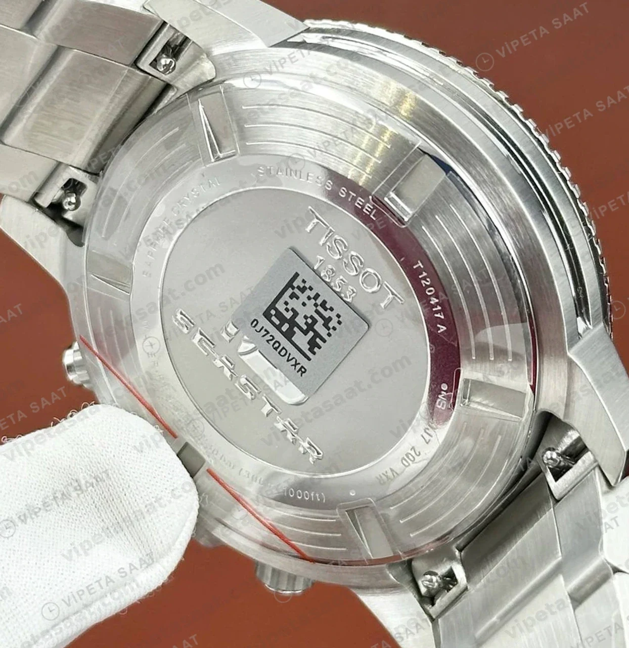 Tissot Seastar Mavi Kronograf Çelik Dalis Bileklik Eta Saat kordon detayı