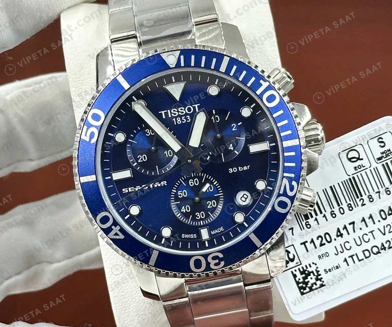 Tissot Seastar Mavi Kronograf Çelik Duz Eta Saat